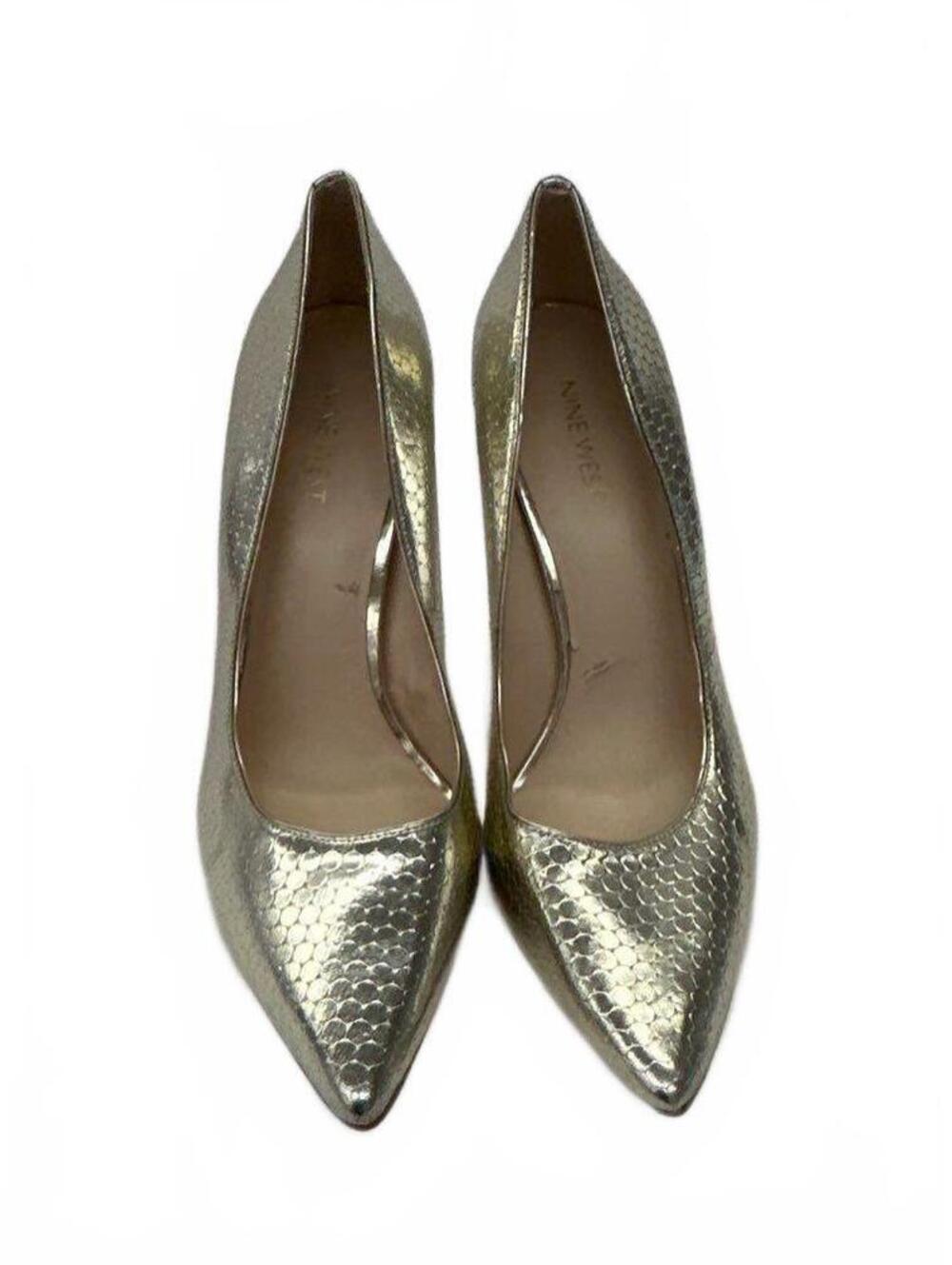 Nine West Gold Metallic Pointed Toe Stiletto Pumps Size 10M